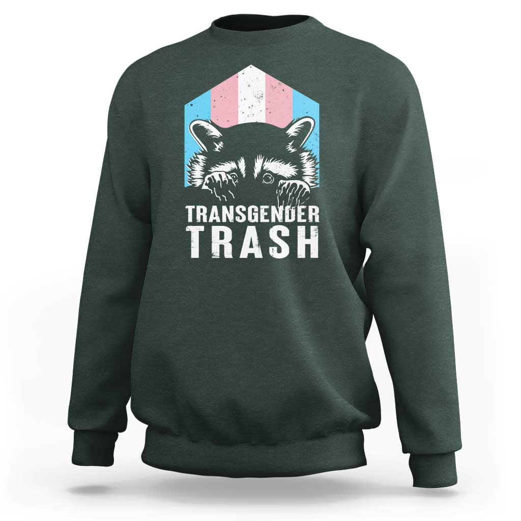 Transgender Trash Raccoon Sweatshirt LGBT Vintage Rainbow Flag Pride Month - Wonder Print Shop