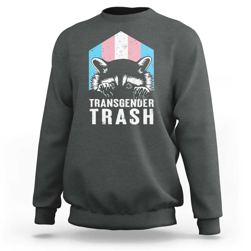 Transgender Trash Raccoon Sweatshirt LGBT Vintage Rainbow Flag Pride Month - Wonder Print Shop