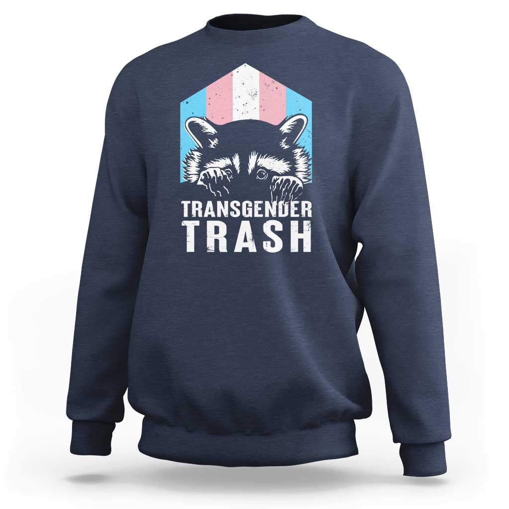 Transgender Trash Raccoon Sweatshirt LGBT Vintage Rainbow Flag Pride Month - Wonder Print Shop