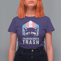 Transgender Trash Raccoon T Shirt For Women LGBT Vintage Rainbow Flag Pride Month - Wonder Print Shop