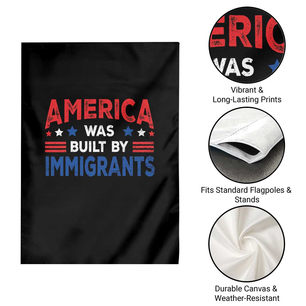 Funny America Was Built By Immigrants Garden Flag Stars Stripes - Wonder Print Shop
