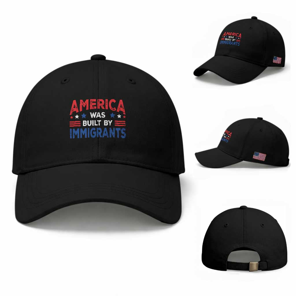 Funny America Was Built By Immigrants Baseball Cap Stars Stripes