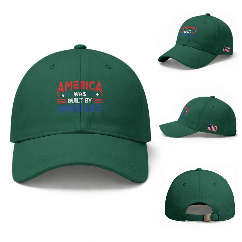 Funny America Was Built By Immigrants Baseball Cap Stars Stripes