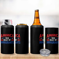 Funny America Was Built By Immigrants 4 in 1 Can Cooler Tumbler Stars Stripes - Wonder Print Shop
