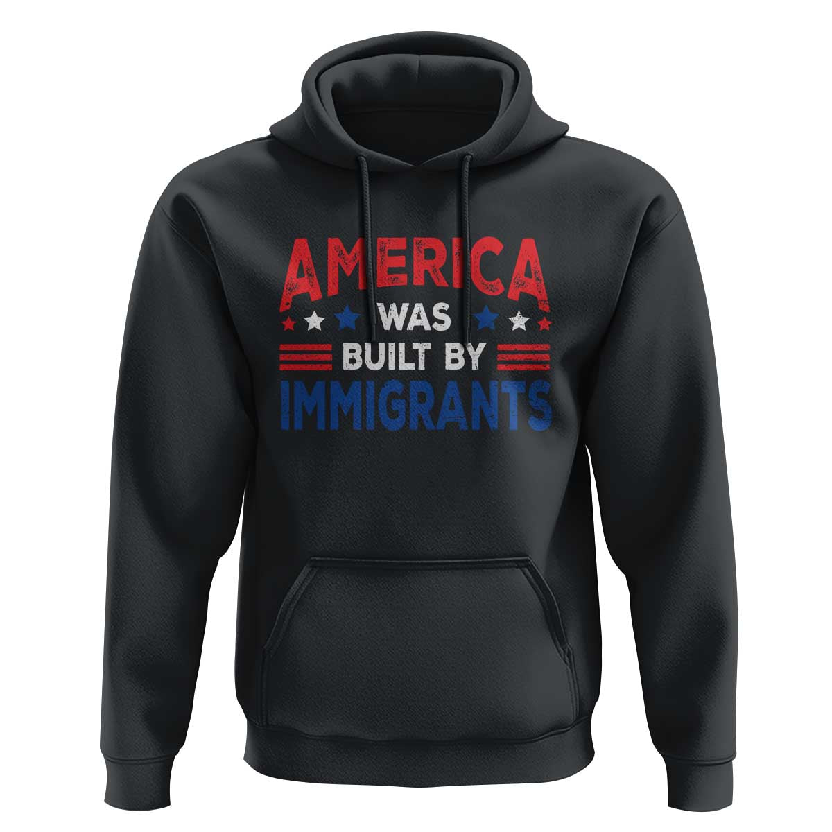 Funny America Was Built By Immigrants Hoodie Stars Stripes - Wonder Print Shop