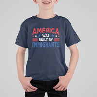 Funny America Was Built By Immigrants T Shirt For Kid Stars Stripes - Wonder Print Shop