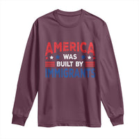 Funny America Was Built By Immigrants Long Sleeve Shirt Stars Stripes - Wonder Print Shop
