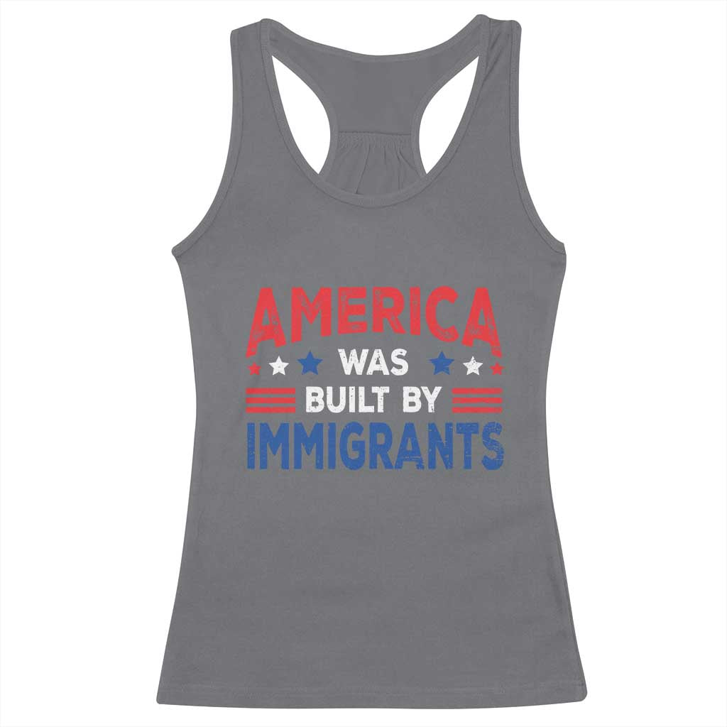 Funny America Was Built By Immigrants Racerback Tank Top Stars Stripes - Wonder Print Shop