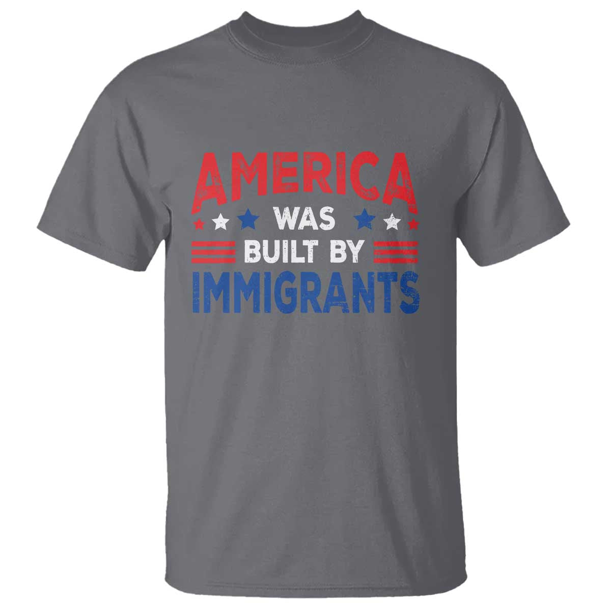 Funny America Was Built By Immigrants T Shirt Stars Stripes - Wonder Print Shop