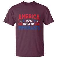 Funny America Was Built By Immigrants T Shirt Stars Stripes - Wonder Print Shop
