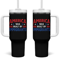 Funny America Was Built By Immigrants Tumbler With Handle Stars Stripes - Wonder Print Shop