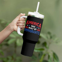 Funny America Was Built By Immigrants Tumbler With Handle Stars Stripes - Wonder Print Shop