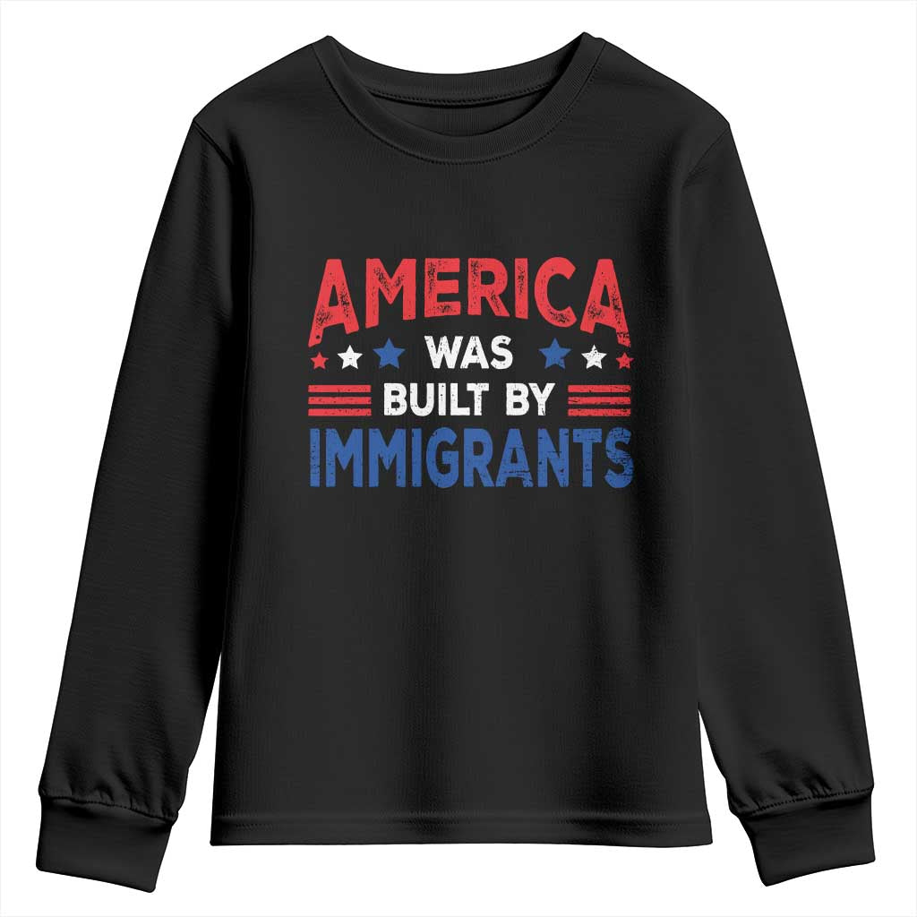 Funny America Was Built By Immigrants Youth Sweatshirt Stars Stripes - Wonder Print Shop