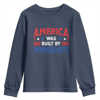 Funny America Was Built By Immigrants Youth Sweatshirt Stars Stripes - Wonder Print Shop