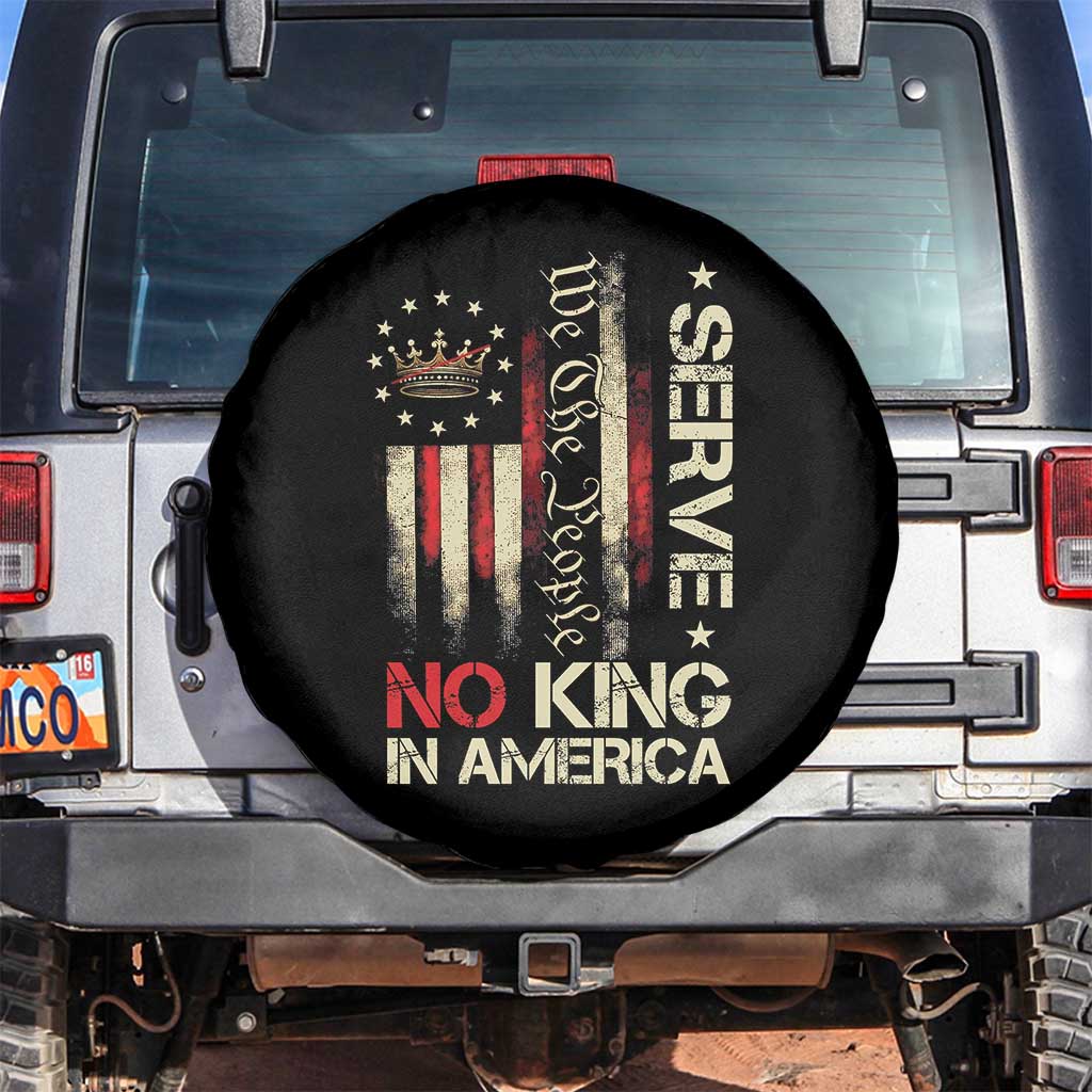 Funny We The People Serve No King In American Spare Tire Cover Vintage Betsy Ross Flag - Wonder Print Shop