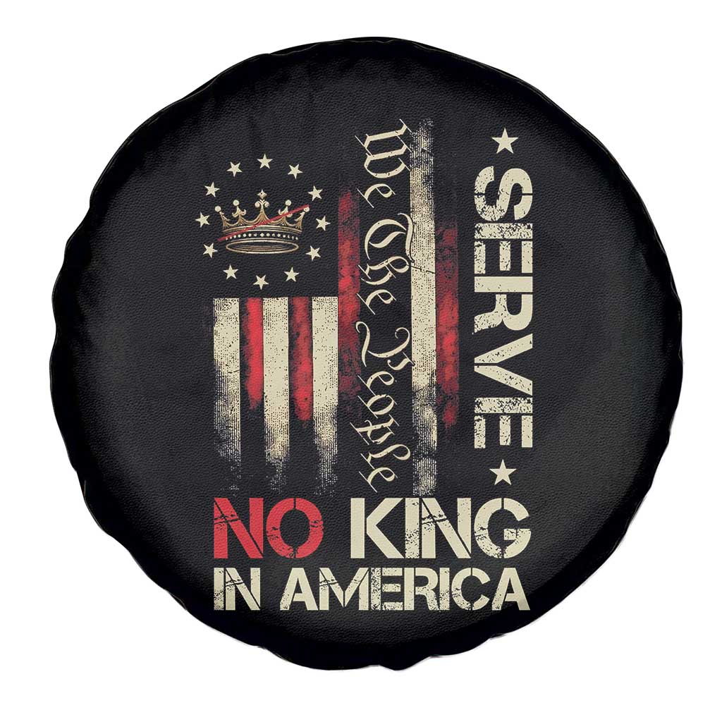 Funny We The People Serve No King In American Spare Tire Cover Vintage Betsy Ross Flag - Wonder Print Shop