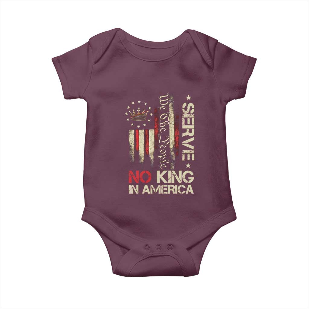 Funny We The People Serve No King In American Baby Onesie Vintage Betsy Ross Flag - Wonder Print Shop