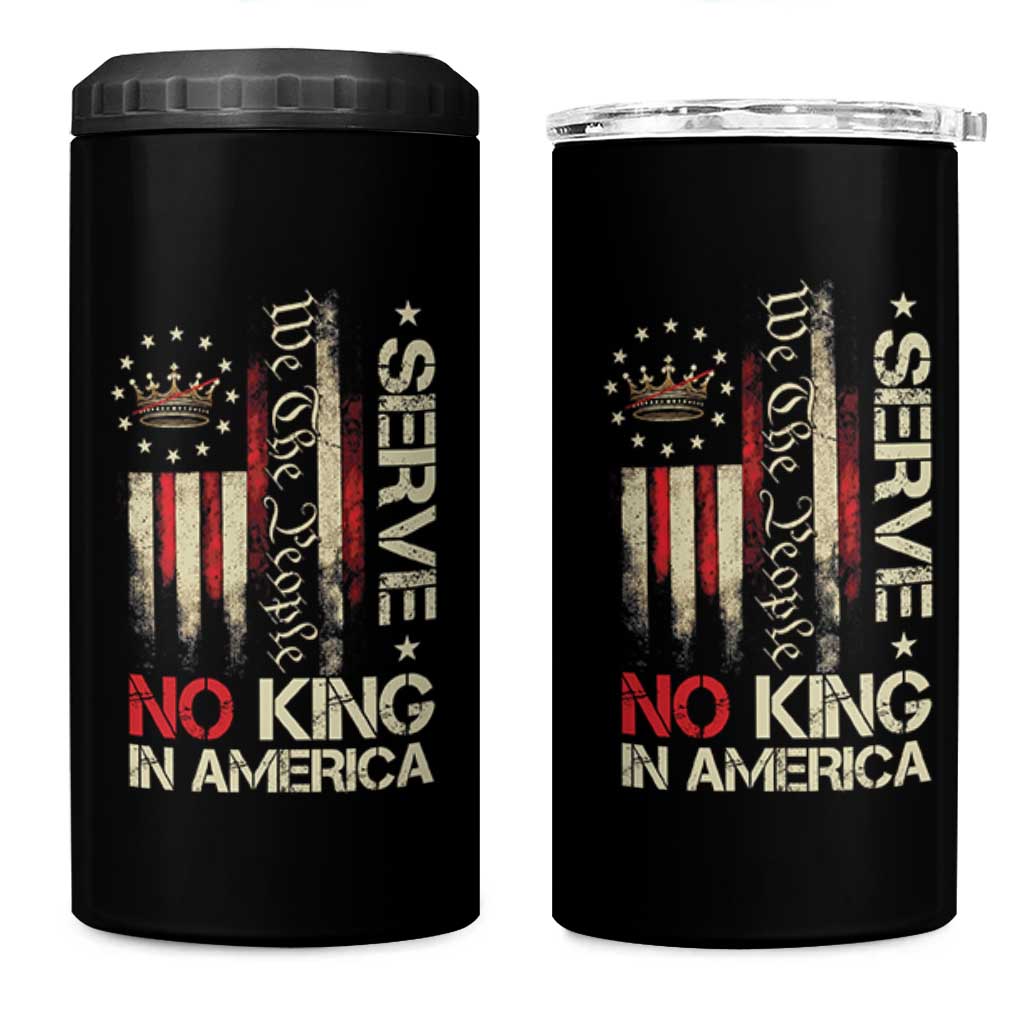 Funny We The People Serve No King In American 4 in 1 Can Cooler Tumbler Vintage Betsy Ross Flag - Wonder Print Shop