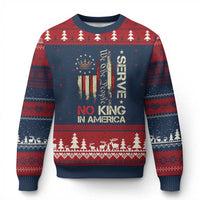 Funny We The People Serve No King In American Ugly Christmas Sweater Vintage Betsy Ross Flag - Wonder Print Shop