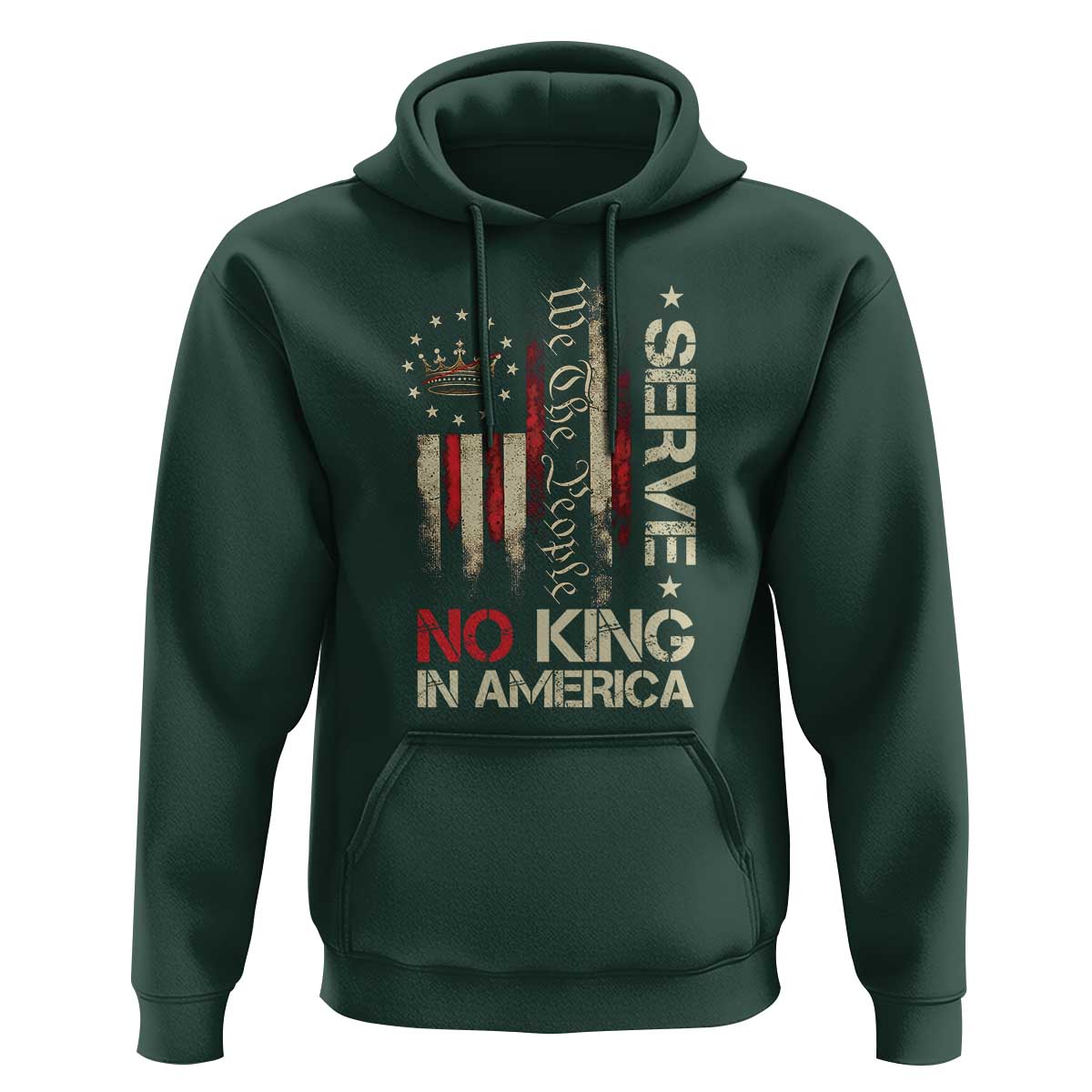 Funny We The People Serve No King In American Hoodie Vintage Betsy Ross Flag - Wonder Print Shop