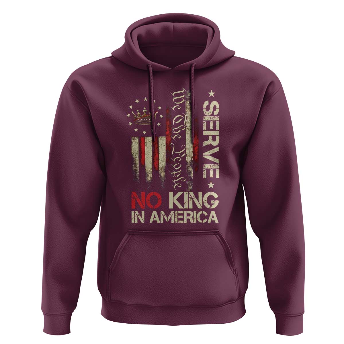 Funny We The People Serve No King In American Hoodie Vintage Betsy Ross Flag - Wonder Print Shop