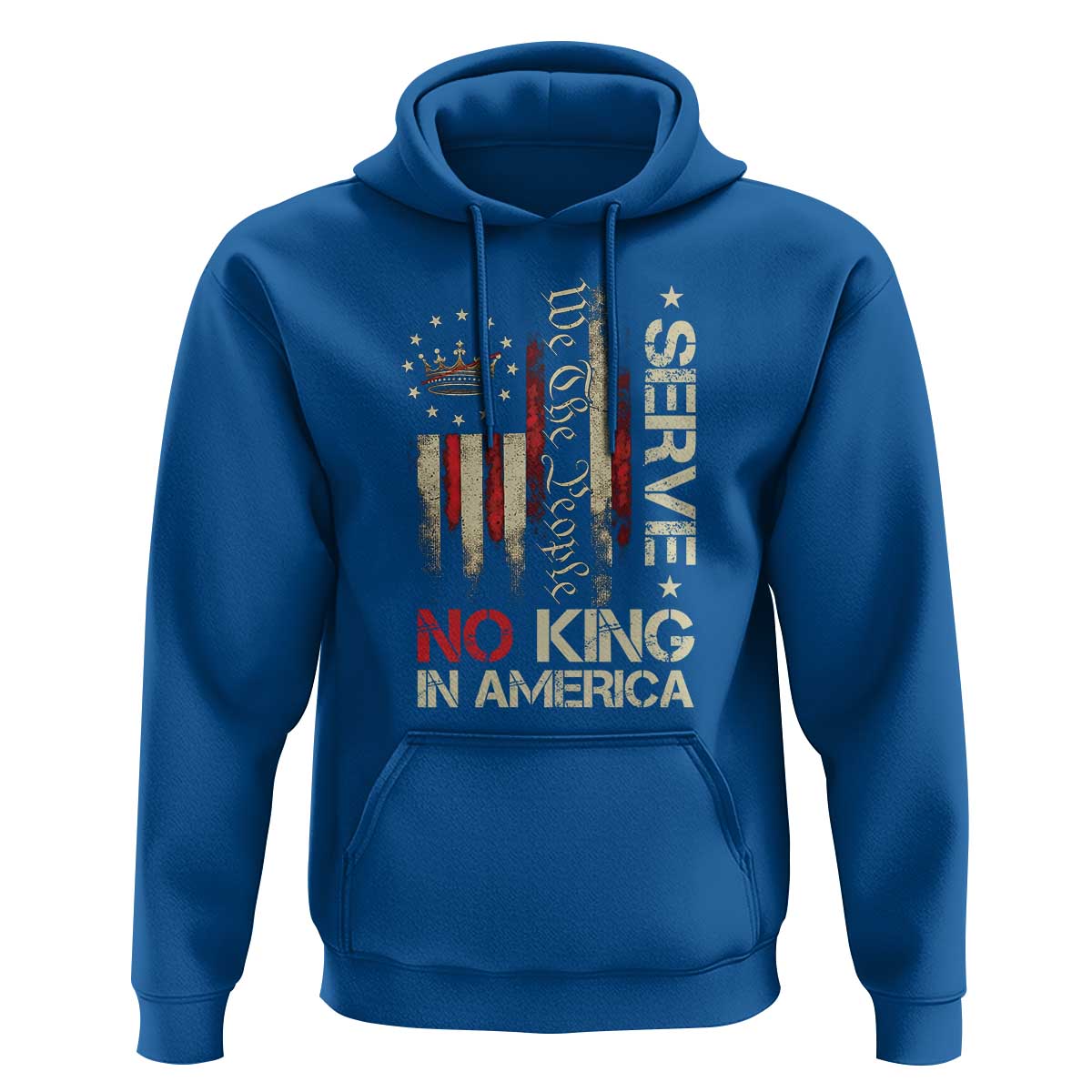 Funny We The People Serve No King In American Hoodie Vintage Betsy Ross Flag - Wonder Print Shop