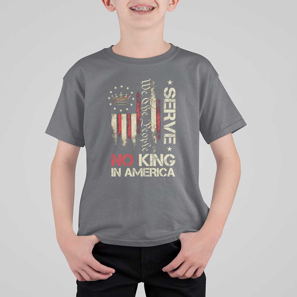 Funny We The People Serve No King In American T Shirt For Kid Vintage Betsy Ross Flag - Wonder Print Shop