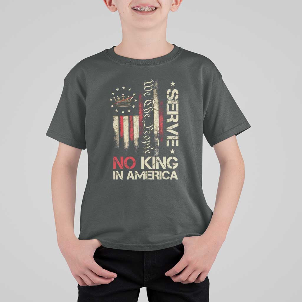 Funny We The People Serve No King In American T Shirt For Kid Vintage Betsy Ross Flag - Wonder Print Shop