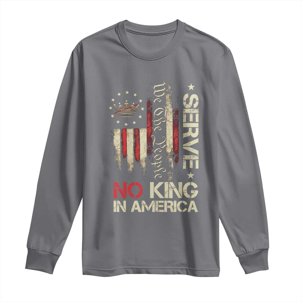 Funny We The People Serve No King In American Long Sleeve Shirt Vintage Betsy Ross Flag - Wonder Print Shop