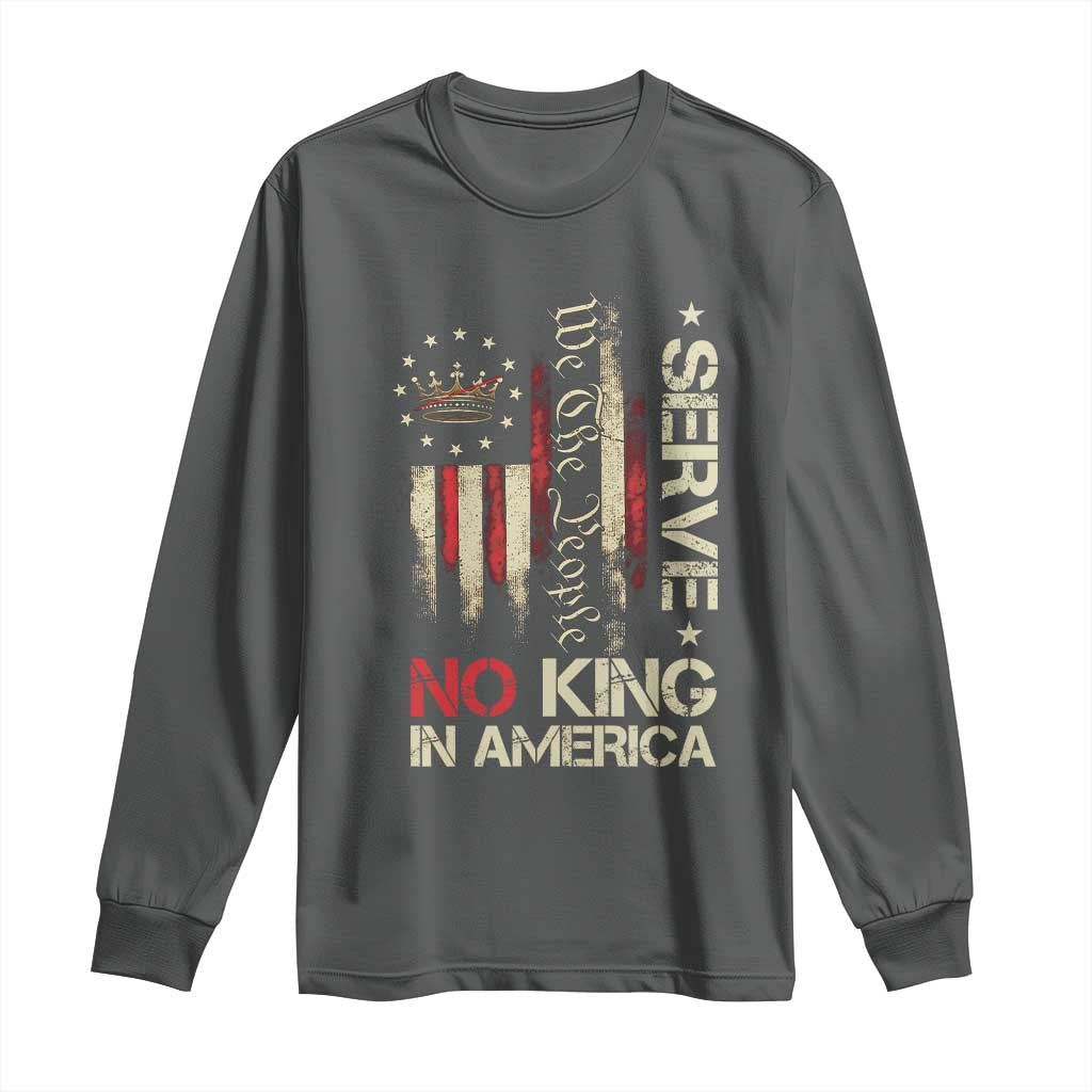 Funny We The People Serve No King In American Long Sleeve Shirt Vintage Betsy Ross Flag - Wonder Print Shop