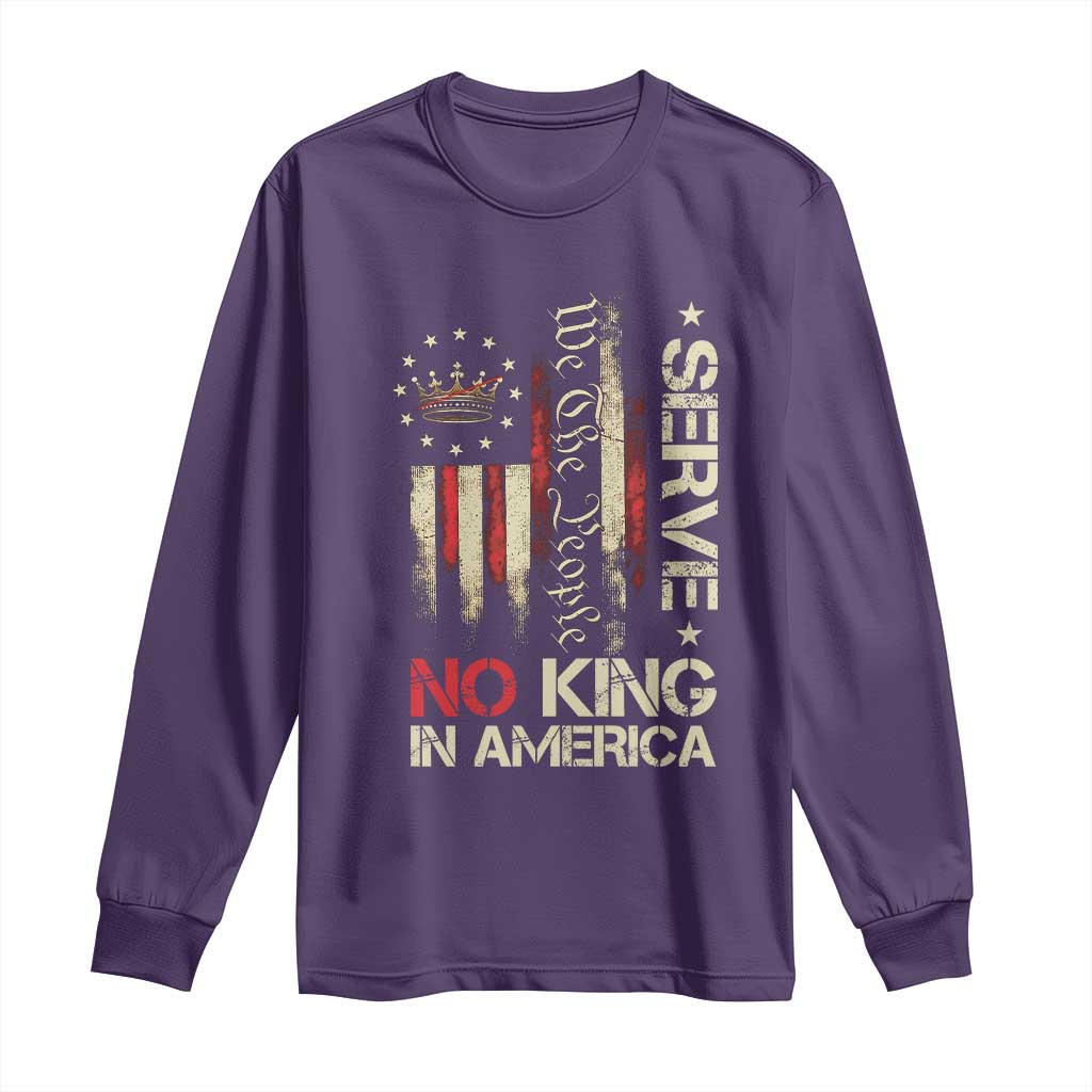 Funny We The People Serve No King In American Long Sleeve Shirt Vintage Betsy Ross Flag - Wonder Print Shop