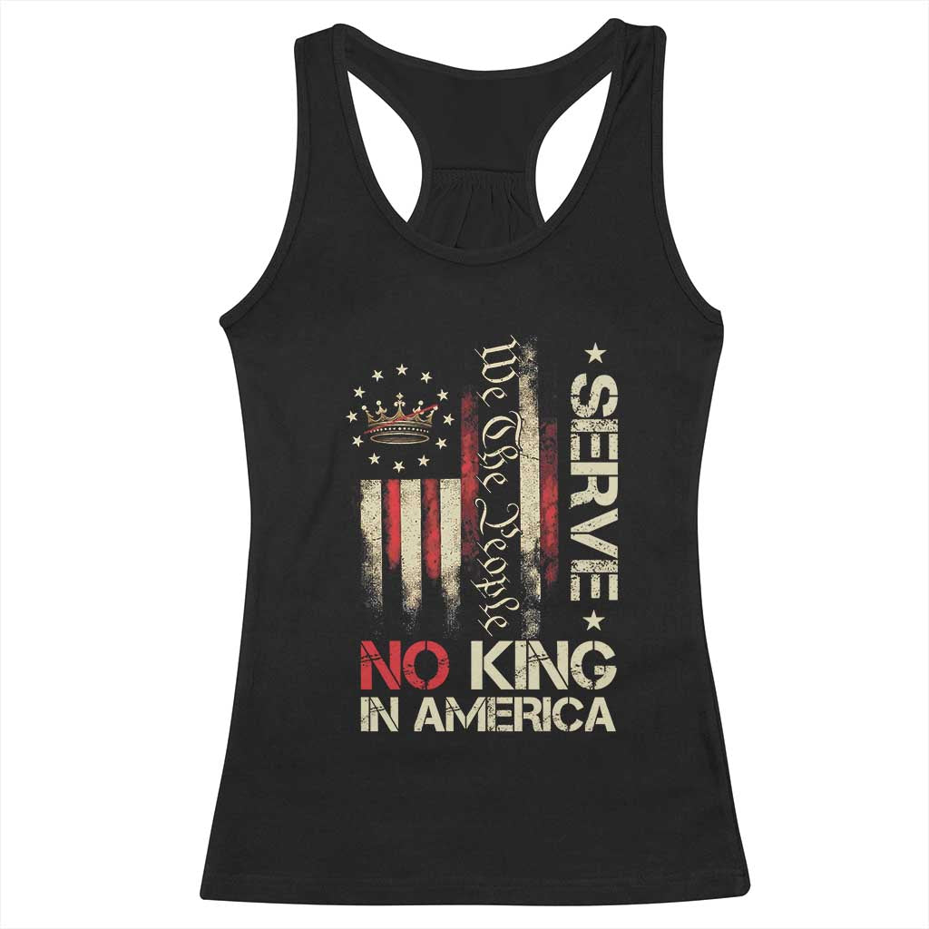 Funny We The People Serve No King In American Racerback Tank Top Vintage Betsy Ross Flag - Wonder Print Shop
