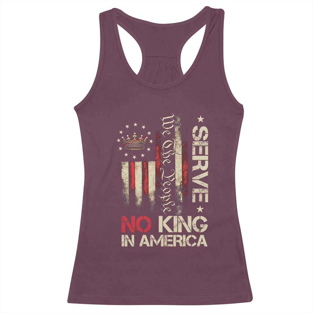 Funny We The People Serve No King In American Racerback Tank Top Vintage Betsy Ross Flag - Wonder Print Shop