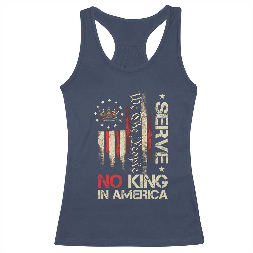 Funny We The People Serve No King In American Racerback Tank Top Vintage Betsy Ross Flag - Wonder Print Shop