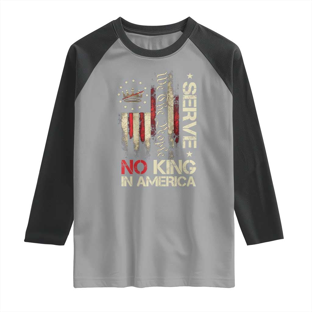 Funny We The People Serve No King In American Raglan Shirt Vintage Betsy Ross Flag - Wonder Print Shop