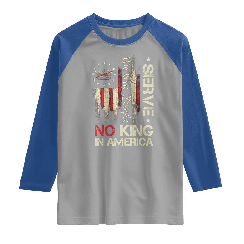 Funny We The People Serve No King In American Raglan Shirt Vintage Betsy Ross Flag - Wonder Print Shop