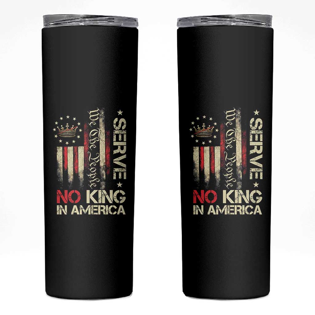 Funny We The People Serve No King In American Skinny Tumbler Vintage Betsy Ross Flag - Wonder Print Shop