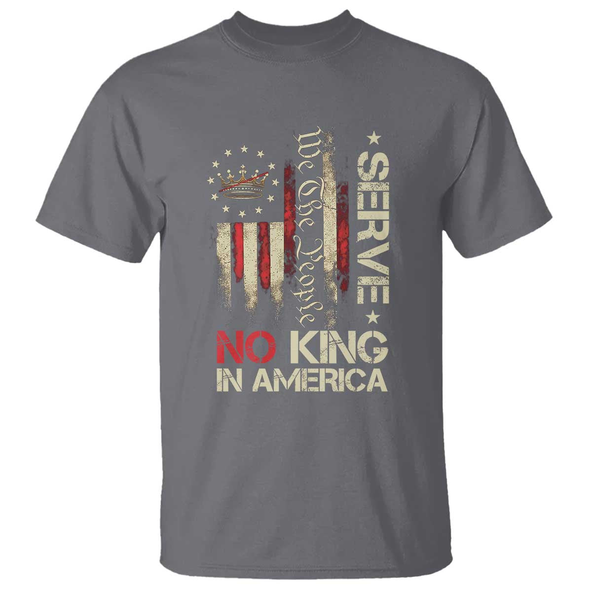 Funny We The People Serve No King In American T Shirt Vintage Betsy Ross Flag - Wonder Print Shop