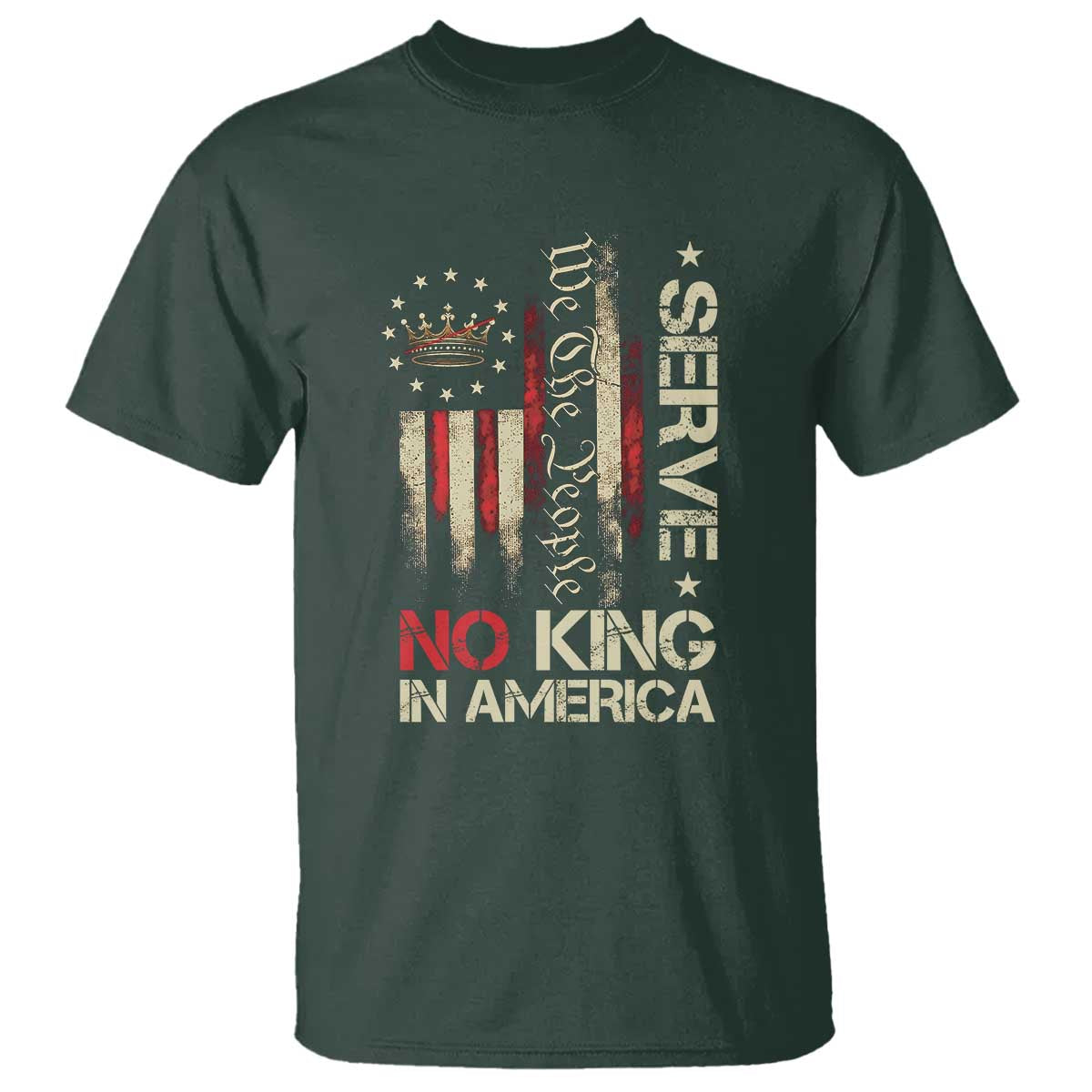 Funny We The People Serve No King In American T Shirt Vintage Betsy Ross Flag - Wonder Print Shop