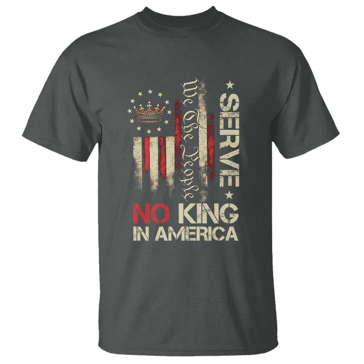 Funny We The People Serve No King In American T Shirt Vintage Betsy Ross Flag - Wonder Print Shop