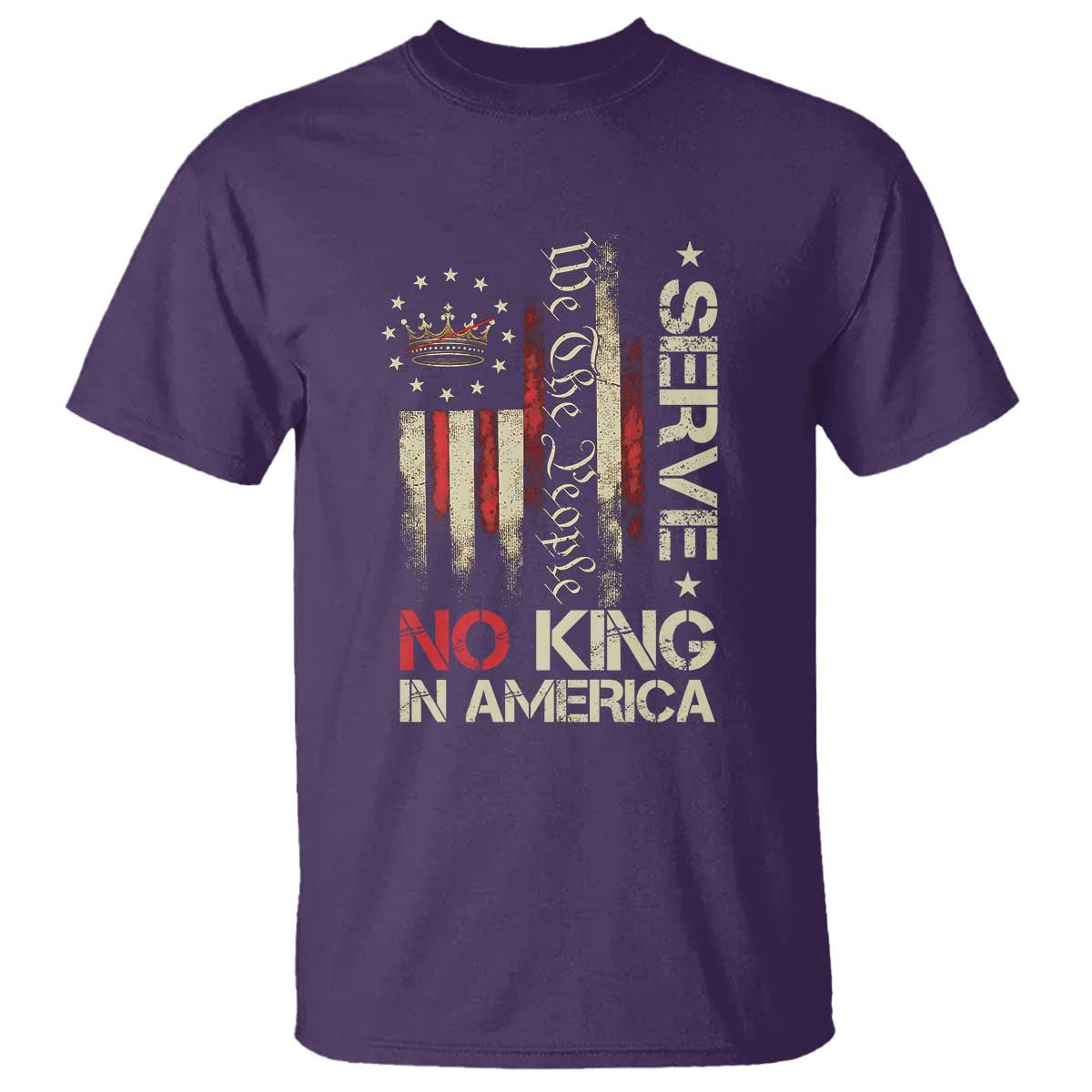 Funny We The People Serve No King In American T Shirt Vintage Betsy Ross Flag - Wonder Print Shop