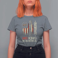 Funny We The People Serve No King In American T Shirt For Women Vintage Betsy Ross Flag - Wonder Print Shop