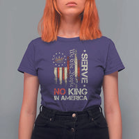 Funny We The People Serve No King In American T Shirt For Women Vintage Betsy Ross Flag - Wonder Print Shop