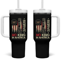 Funny We The People Serve No King In American Tumbler With Handle Vintage Betsy Ross Flag - Wonder Print Shop