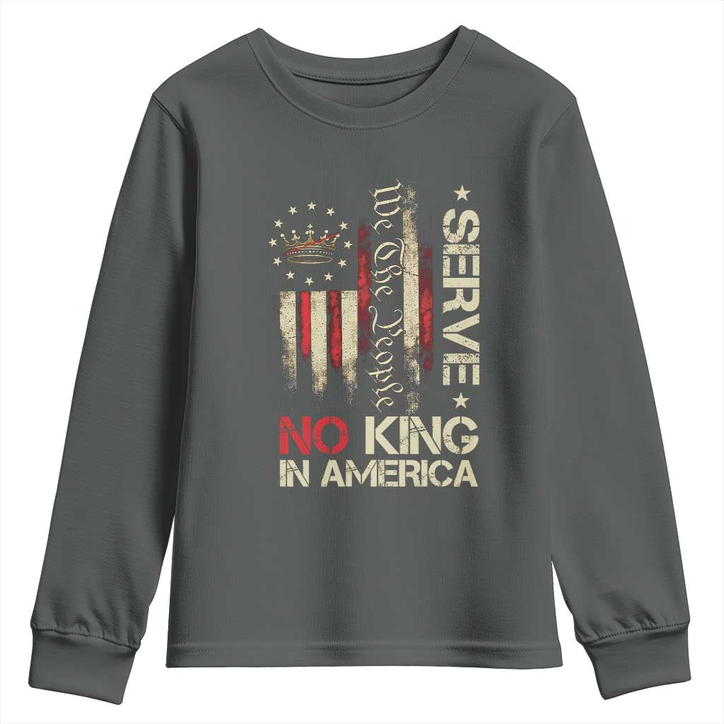 Funny We The People Serve No King In American Youth Sweatshirt Vintage Betsy Ross Flag - Wonder Print Shop