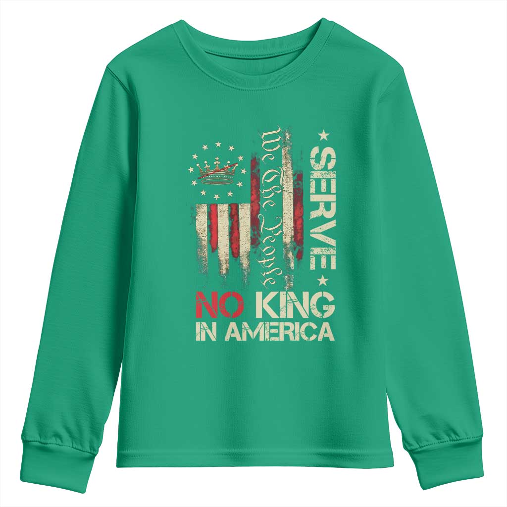 Funny We The People Serve No King In American Youth Sweatshirt Vintage Betsy Ross Flag - Wonder Print Shop