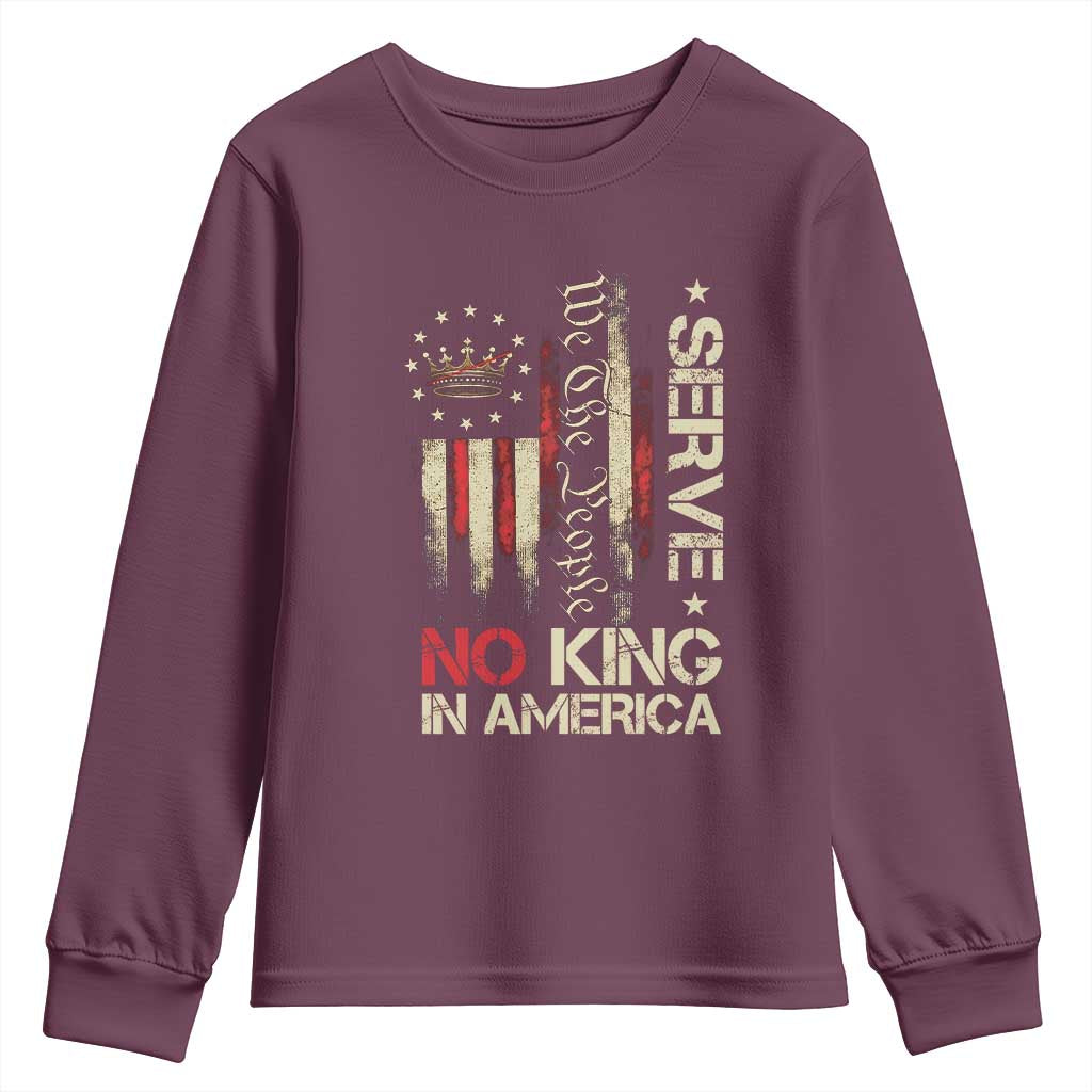 Funny We The People Serve No King In American Youth Sweatshirt Vintage Betsy Ross Flag - Wonder Print Shop