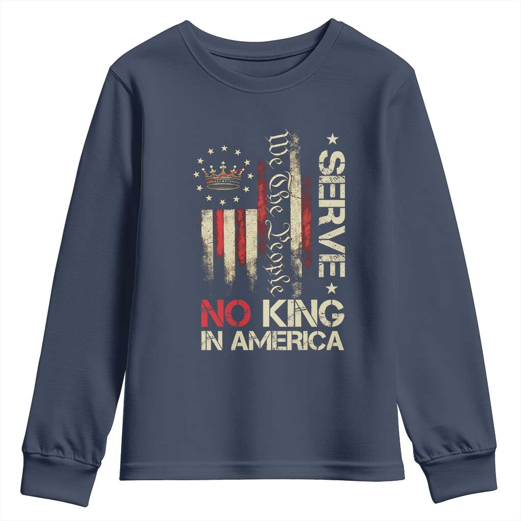 Funny We The People Serve No King In American Youth Sweatshirt Vintage Betsy Ross Flag - Wonder Print Shop