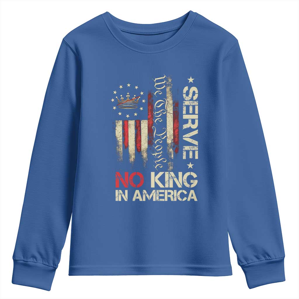 Funny We The People Serve No King In American Youth Sweatshirt Vintage Betsy Ross Flag - Wonder Print Shop