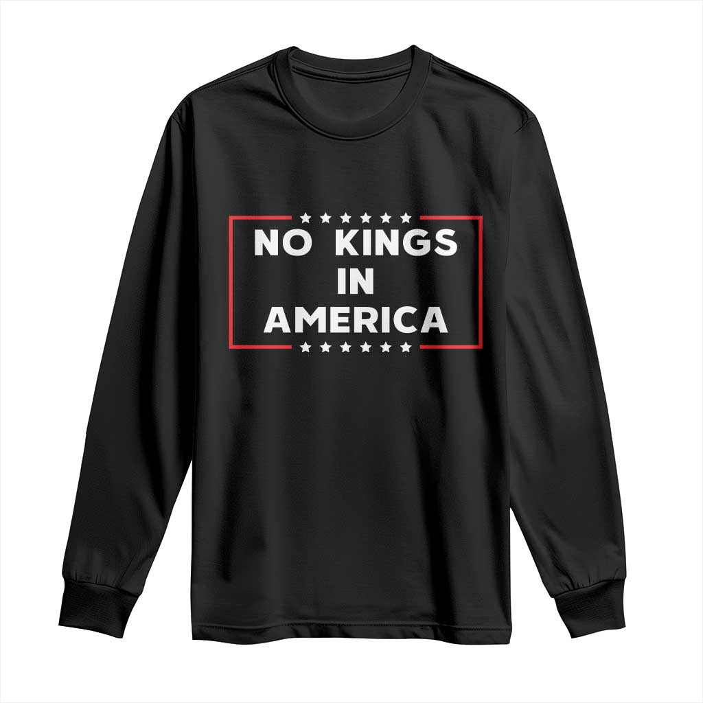 No Kings In America Long Sleeve Shirt Stars Stripes - Wonder Print Shop